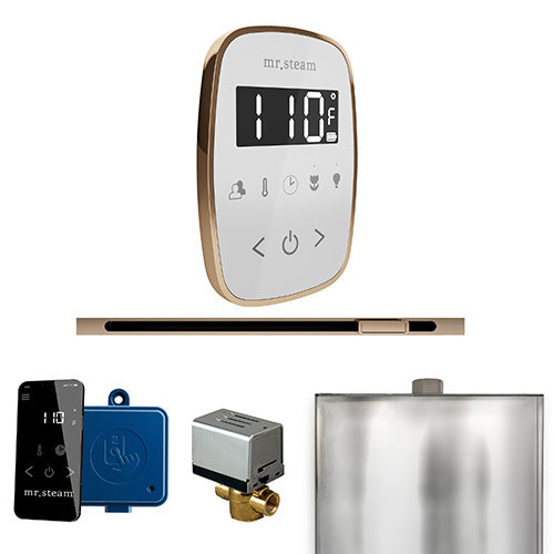 Mr. Steam Polished Gold / White Fascia Mr.Steam ButlerFlex Linear Steam Shower Control Package