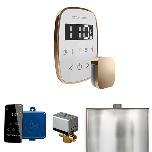 Mr. Steam Polished Gold / White Fascia Mr.Steam ButlerFlex Steam Shower Control Package