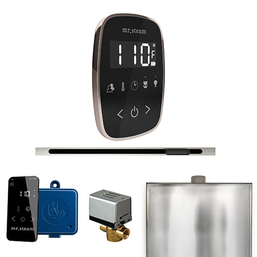 Mr. Steam Polished Nickel / Black Fascia Mr.Steam ButlerFlex Linear Steam Shower Control Package
