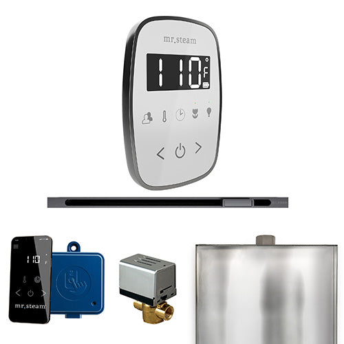 Mr. Steam Satin Steel / White Fascia Mr.Steam ButlerFlex Linear Steam Shower Control Package