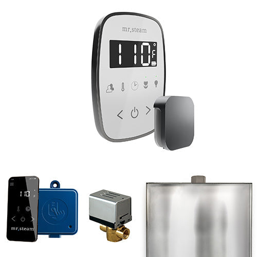 Mr. Steam Satin Steel / White Fascia Mr.Steam ButlerFlex Steam Shower Control Package
