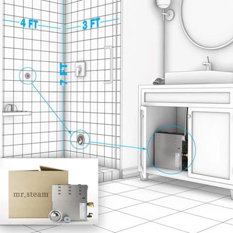 Mr. Steam Steam Shower Generator Mr. Steam Steam@Home 3kW Steam Shower Generator Package