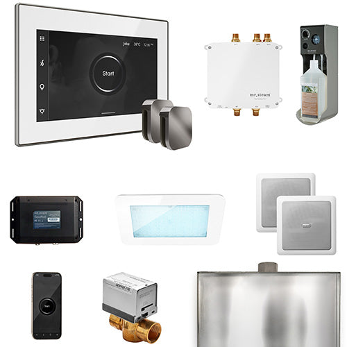 Mr. Steam White Fascia / Brilliant Black Mr. Steam Bliss MAX Steam Control Package