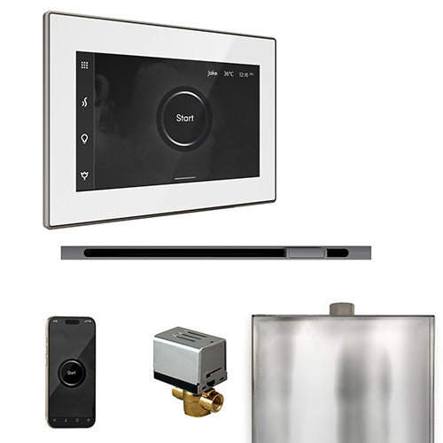 Mr. Steam White Fascia / Brilliant Black Mr. Steam XButler Linear Control Package