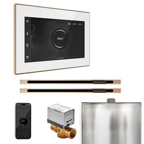 Mr. Steam White Fascia / Brushed Bronze Mr. Steam XButler Max Linear Control Package