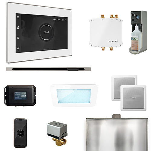 Mr. Steam White Fascia / Brushed Nickel Mr. Steam Bliss Linear Steam Control Package