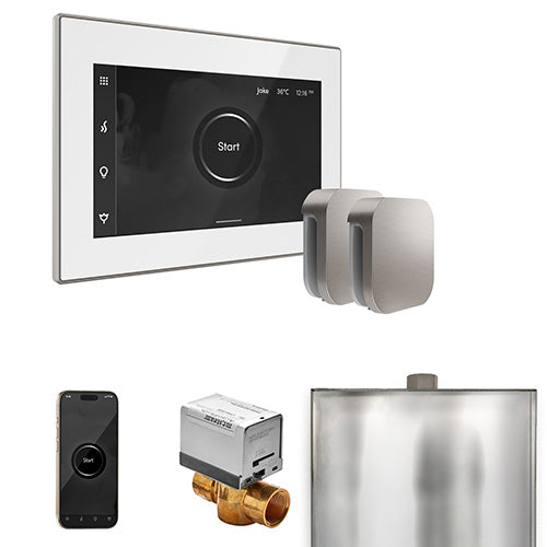 Mr. Steam White Fascia / Brushed Nickel Mr. Steam XButler Max Control Package