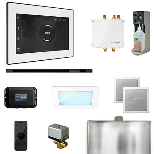 Mr. Steam White Fascia / Matte Black Mr. Steam Bliss Linear Steam Control Package