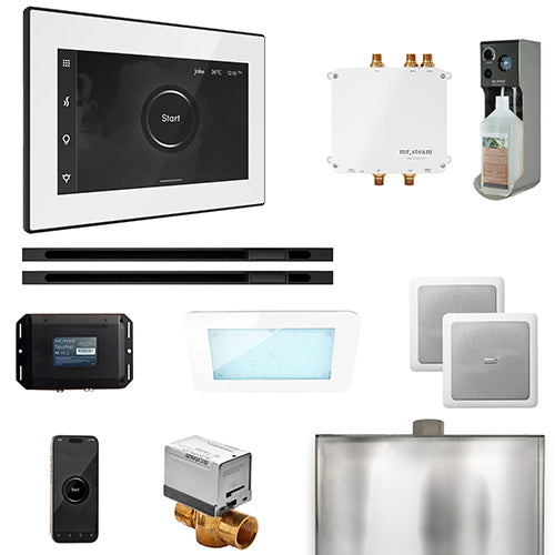 Mr. Steam White Fascia / Matte Black Mr. Steam Bliss MAX Linear Steam Control Package