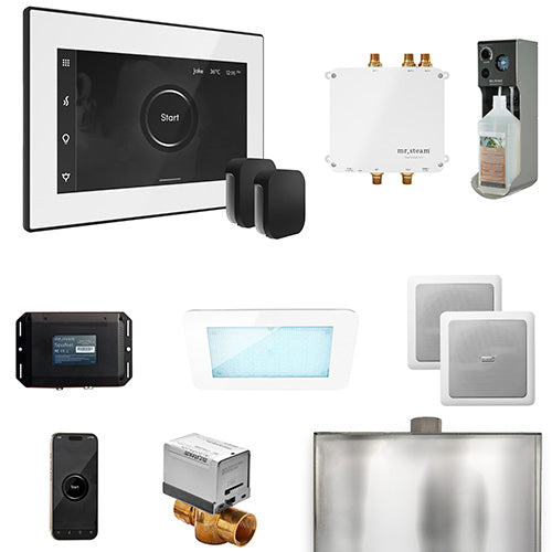 Mr. Steam White Fascia / Matte Black Mr. Steam Bliss MAX Steam Control Package