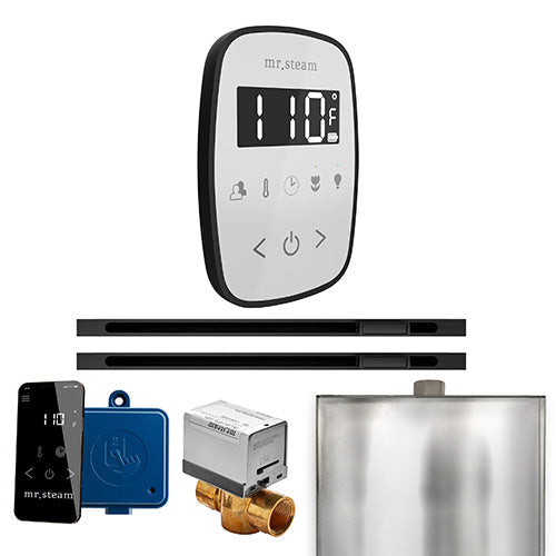 Mr. Steam White Fascia / Matte Black Mr.Steam ButlerFlex Max Linear Steam Shower Control Package
