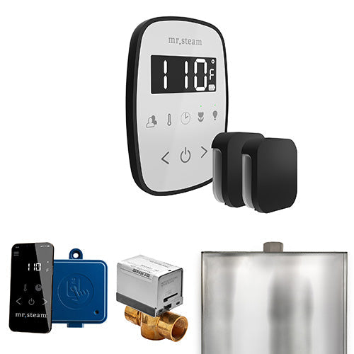 Mr. Steam White Fascia / Matte Black Mr.Steam ButlerFlex Max Steam Shower Control Package