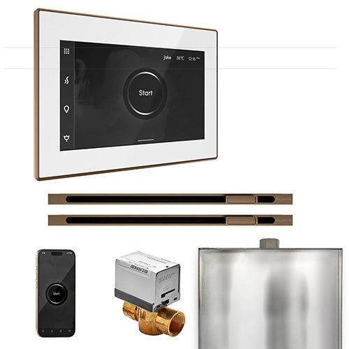 Mr. Steam White Fascia / Nouveau Bronze Mr. Steam XButler Max Linear Control Package