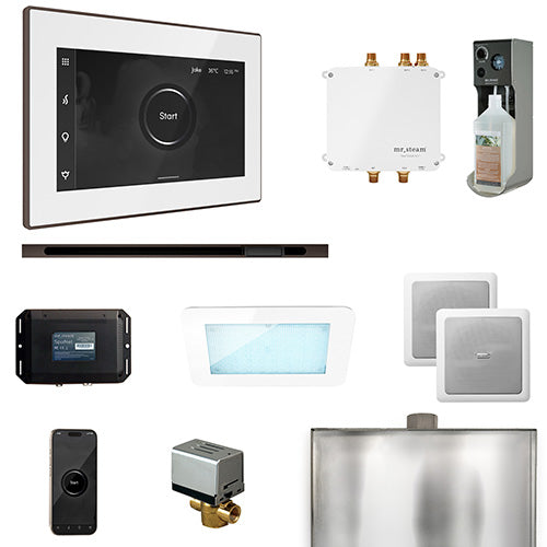 Mr. Steam White Fascia / Oil Rubbed Bronze Mr. Steam Bliss Linear Steam Control Package