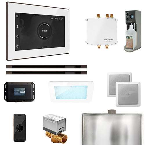 Mr. Steam White Fascia / Oil Rubbed Bronze Mr. Steam Bliss MAX Linear Steam Control Package
