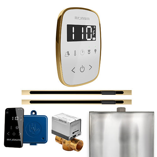 Mr. Steam White Fascia / Polished Brass Mr.Steam ButlerFlex Max Linear Steam Shower Control Package