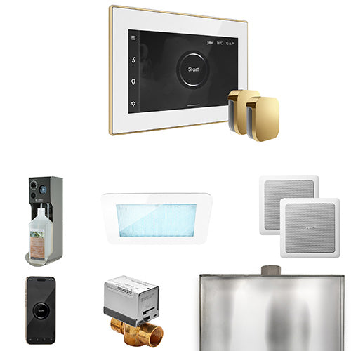 Mr. Steam White Fascia / Polished Brass Mr. Steam XDream Max Control Package