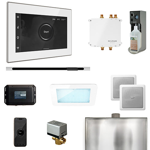 Mr. Steam White Fascia / Polished Chrome Mr. Steam Bliss Linear Steam Control Package