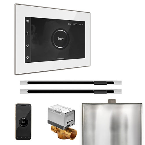 Mr. Steam White Fascia / Polished Chrome Mr. Steam XButler Max Linear Control Package