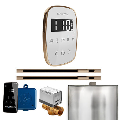 Mr. Steam White Fascia / Polished Gold Mr.Steam ButlerFlex Max Linear Steam Shower Control Package