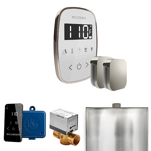 Mr. Steam White Fascia / Polished Nickel Mr.Steam ButlerFlex Max Steam Shower Control Package