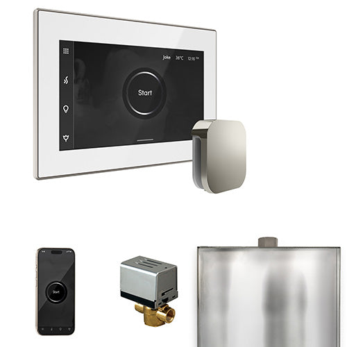Mr. Steam White Fascia / Polished Nickel Mr. Steam XButler Control Package