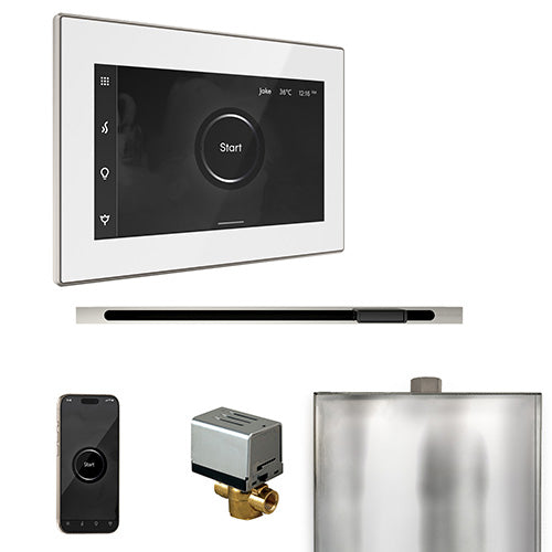 Mr. Steam White Fascia / Polished Nickel Mr. Steam XButler Linear Control Package