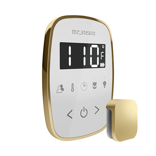 Mr. Steam White Fascia / Satin Brass Mr.Steam TempoFlex Steam Shower Control