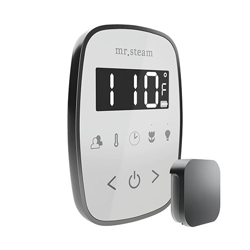 Mr. Steam White Fascia / Satin Steel Mr.Steam TempoFlex Steam Shower Control