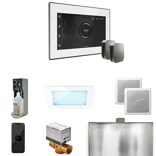 Mr. Steam White Fascia / Satin Steel Mr. Steam XDream Max Control Package