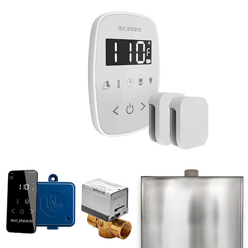 Mr. Steam White Fascia / White Mr.Steam ButlerFlex Max Steam Shower Control Package