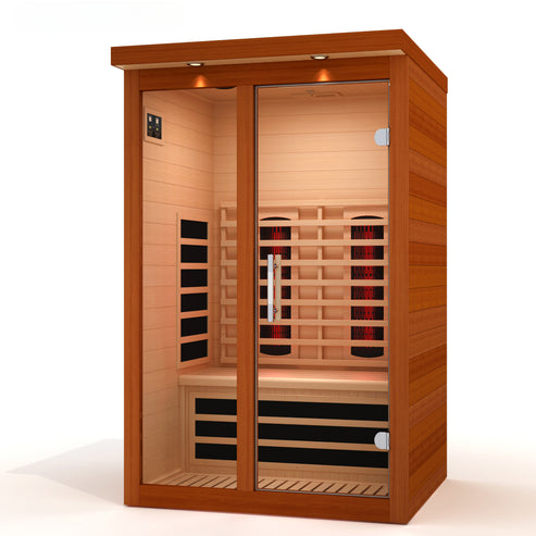 Premium Saunas Golden Designs Dynamic Llumeneres 2-Person Full Spectrum Near Zero EMF Infrared Sauna