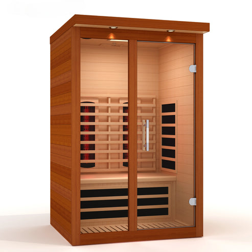 Premium Saunas Golden Designs Dynamic Llumeneres 2-Person Full Spectrum Near Zero EMF Infrared Sauna