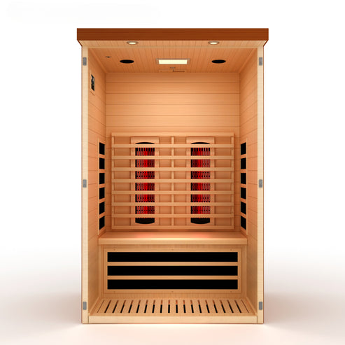 Premium Saunas Golden Designs Dynamic Llumeneres 2-Person Full Spectrum Near Zero EMF Infrared Sauna