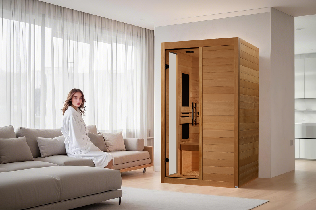 Premium Saunas Golden Designs Lucca Elite 2-person Ultra Low EMF FAR Infrared Sauna with Canadian Hemlock