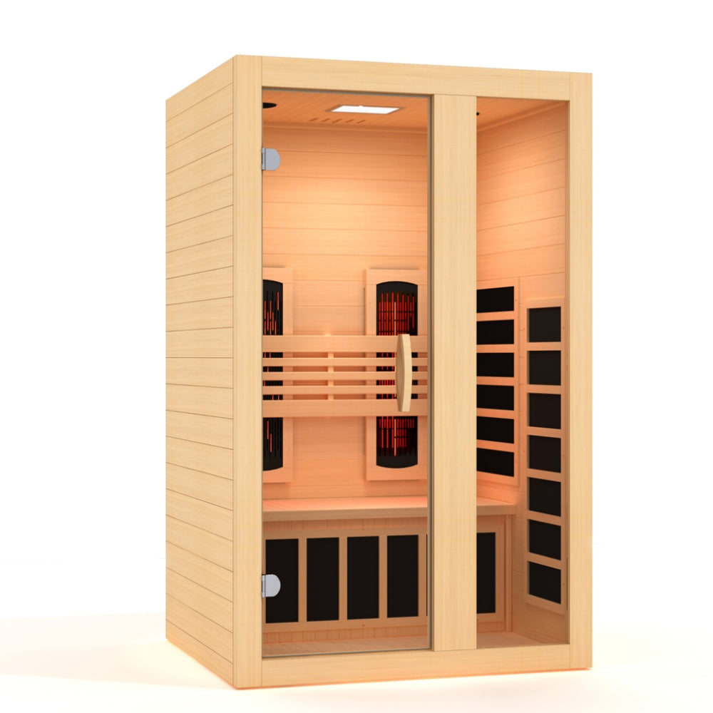 Premium Saunas Golden Designs Serena 2-person Full Spectrum Infrared Sauna with Canadian Hemlock