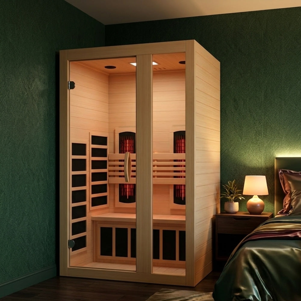 Premium Saunas Golden Designs Serena 2-person Full Spectrum Infrared Sauna with Canadian Hemlock