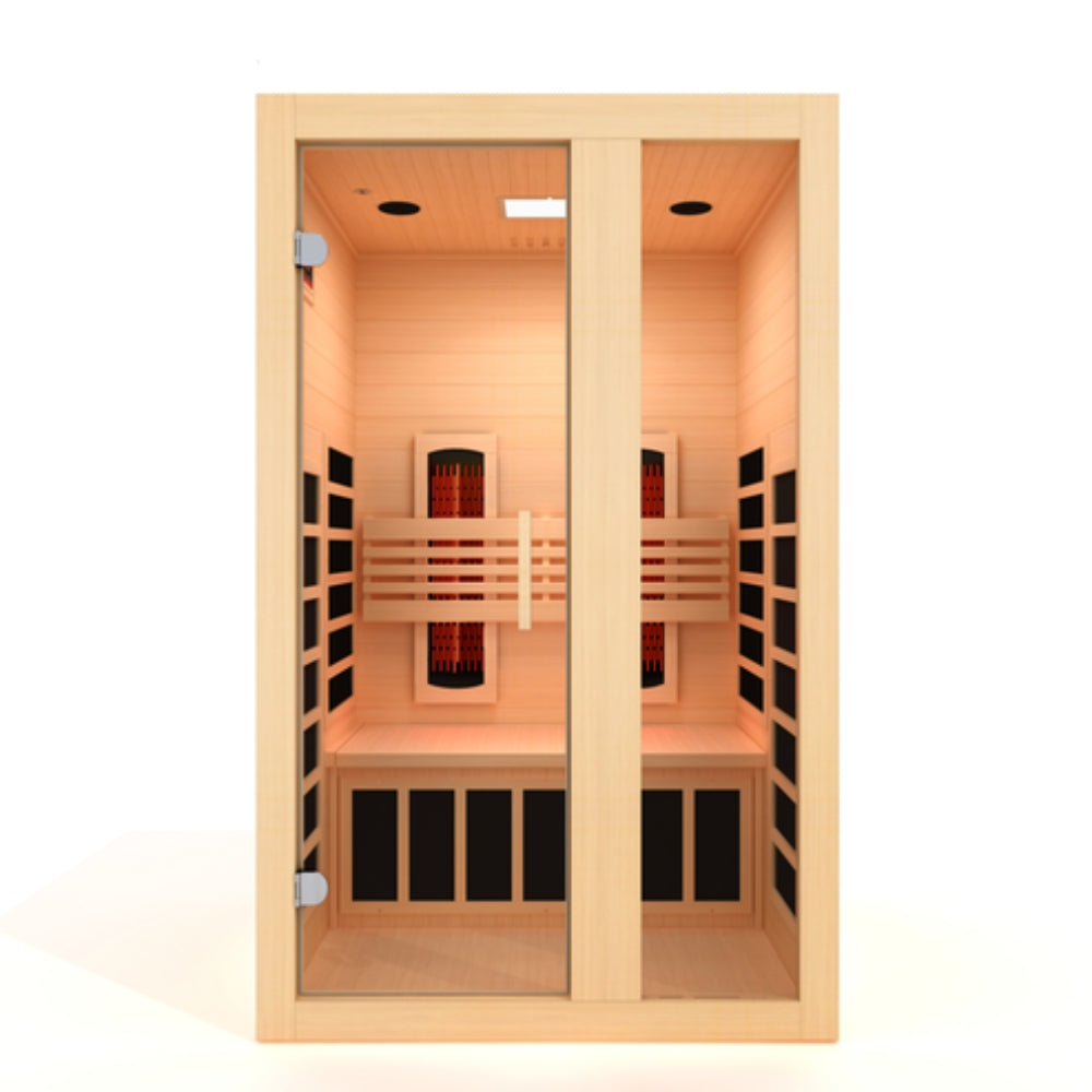 Premium Saunas Golden Designs Serena 2-person Full Spectrum Infrared Sauna with Canadian Hemlock