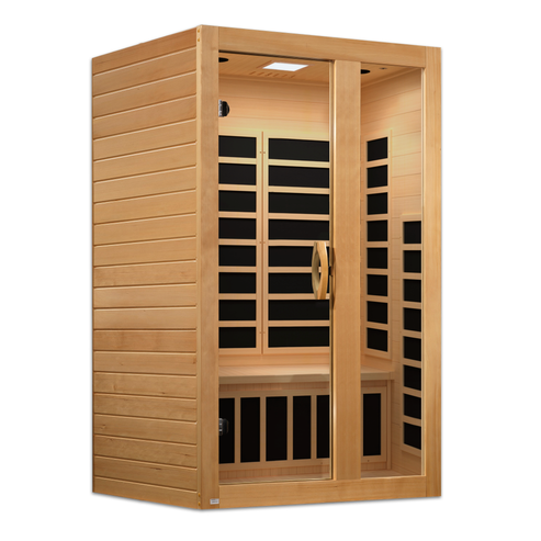 Premium Saunas Golden Designs Serena Elite 2-person Ultra Low EMF FAR Infrared Sauna with Canadian Hemlock