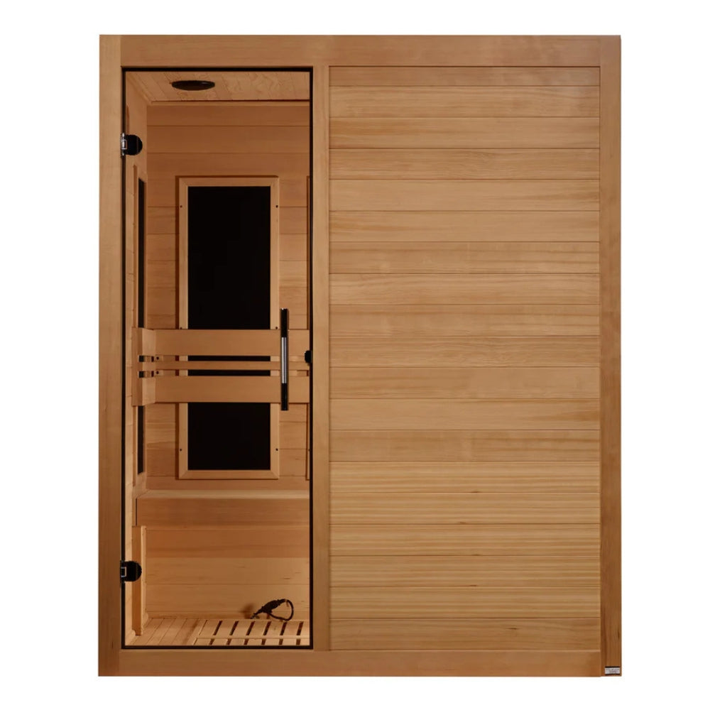 Premium Saunas Golden Designs Toscana Elite 3-person Ultra Low EMF FAR Infrared Sauna with Canadian Hemlock