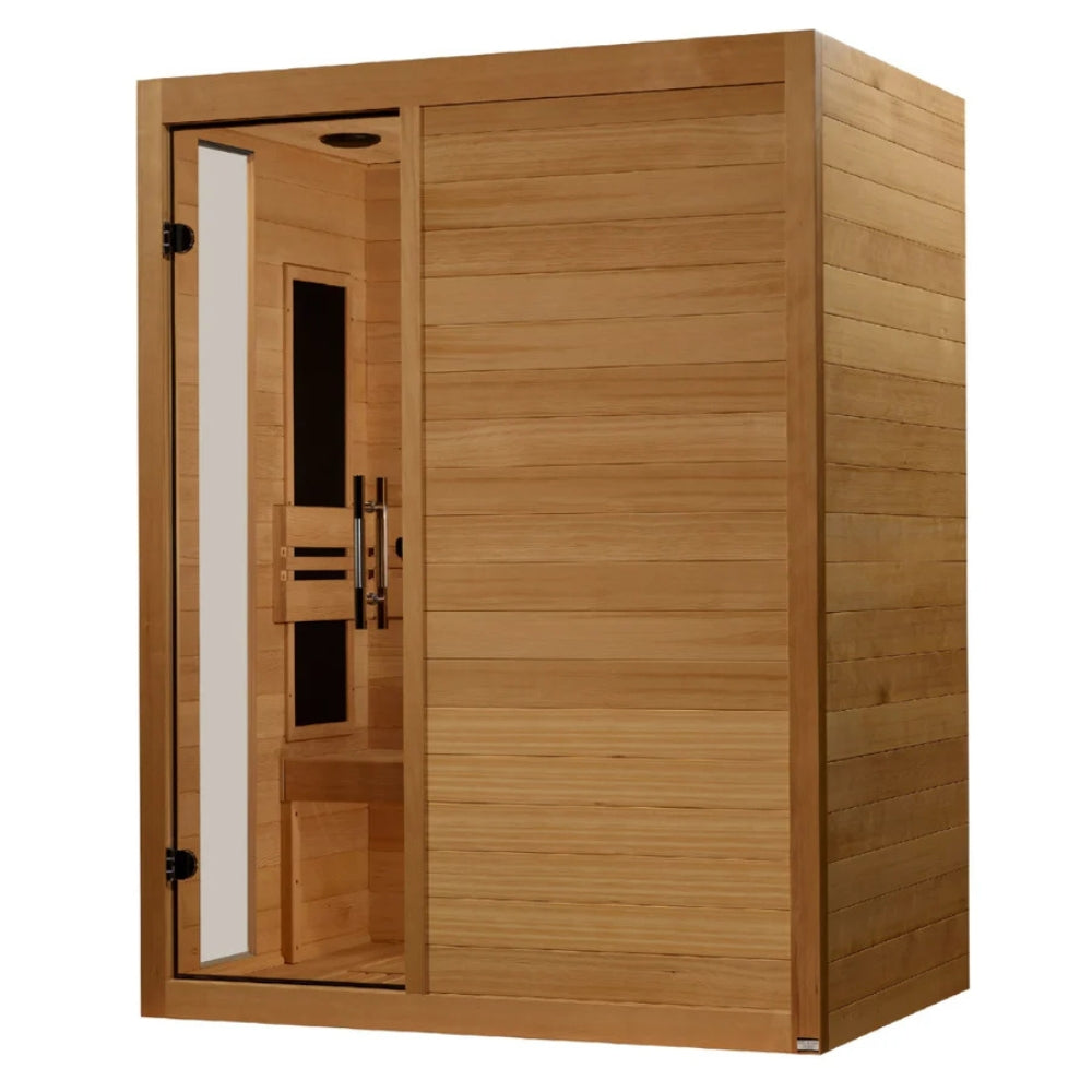 Premium Saunas Golden Designs Toscana Elite 3-person Ultra Low EMF FAR Infrared Sauna with Canadian Hemlock