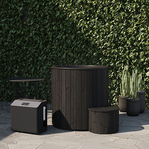 SaunaLife Cold plunge SaunaLife 1-Person Black Thermo-Pine Cold/Hot Plunge Tub - Model S1B