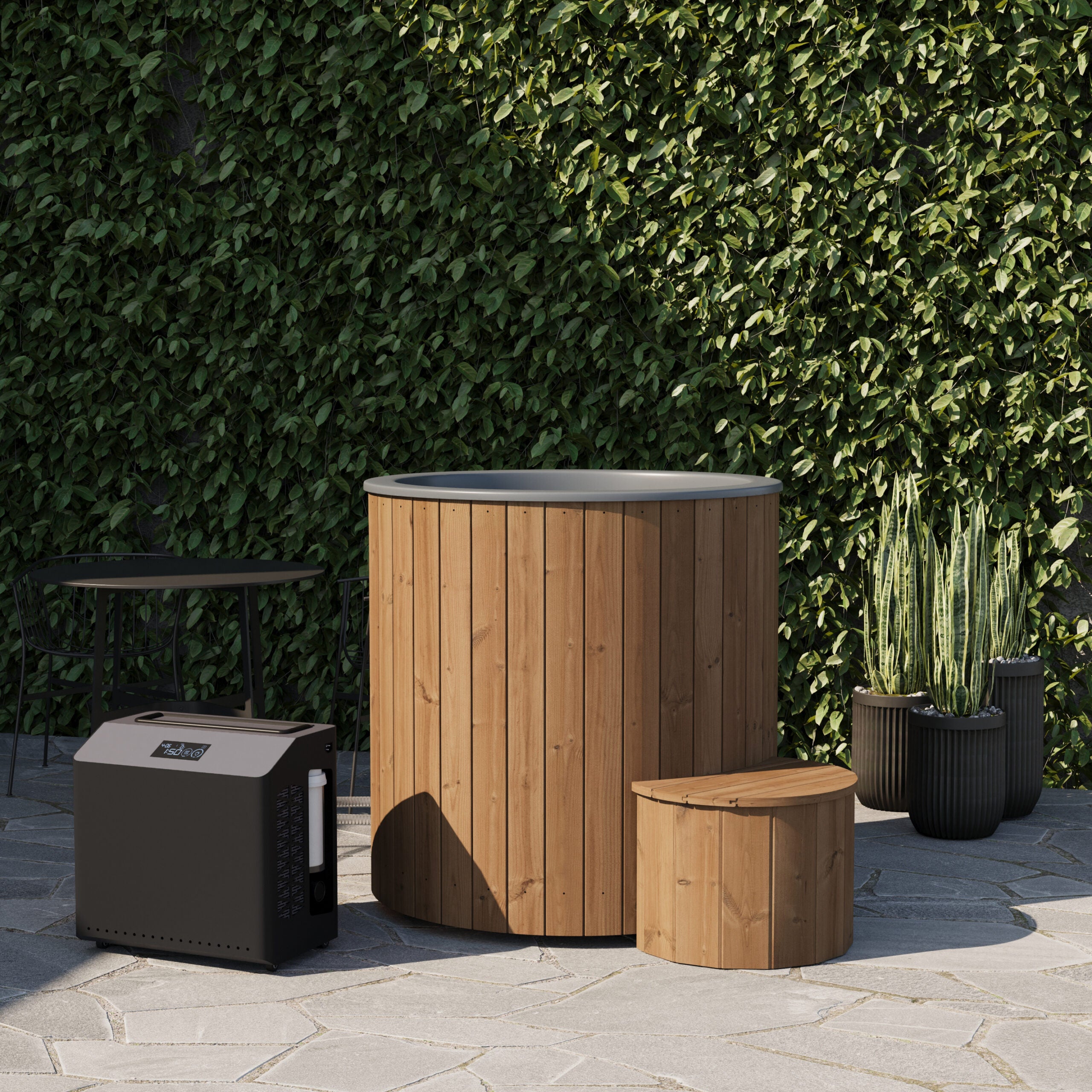 SaunaLife Cold plunge SaunaLife 1-Person Thermo-Pine Cold/Hot Plunge Tub - Model S1N