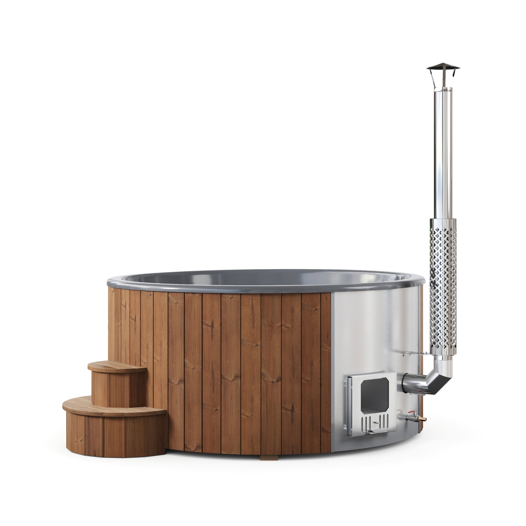SaunaLife Hot tub SaunaLife Model S6N - Up to 7 Persons Home Wood-Burning Hot Tub - Natural
