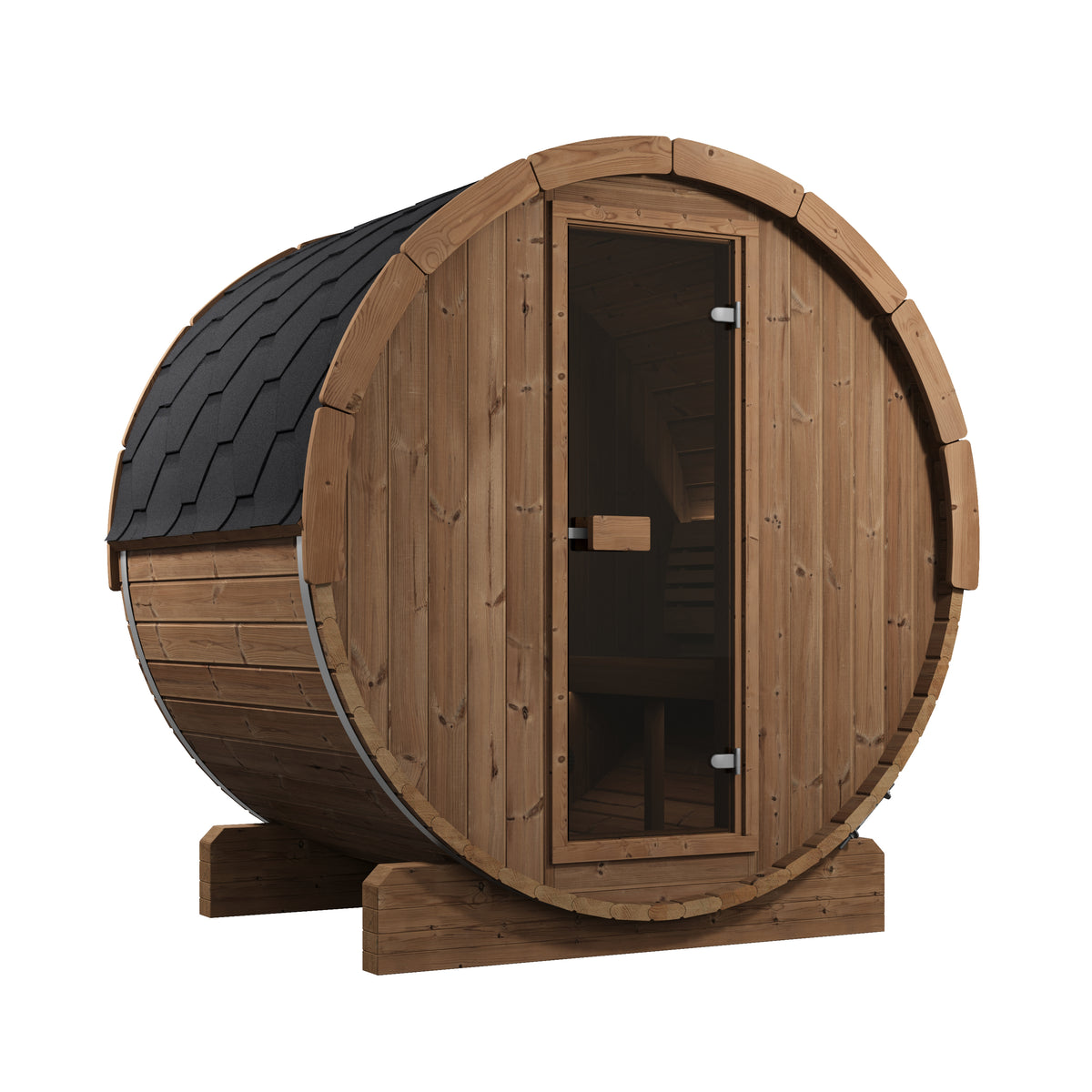 SaunaLife Sauna Natural SaunaLife Model E6 3 Person Barrel Sauna