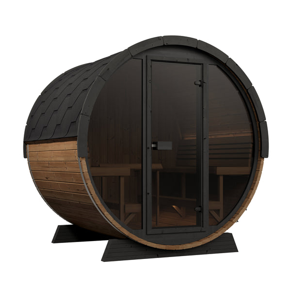 SaunaLife Sauna Natural SaunaLife Model EE8G 6 Person Barrel Sauna