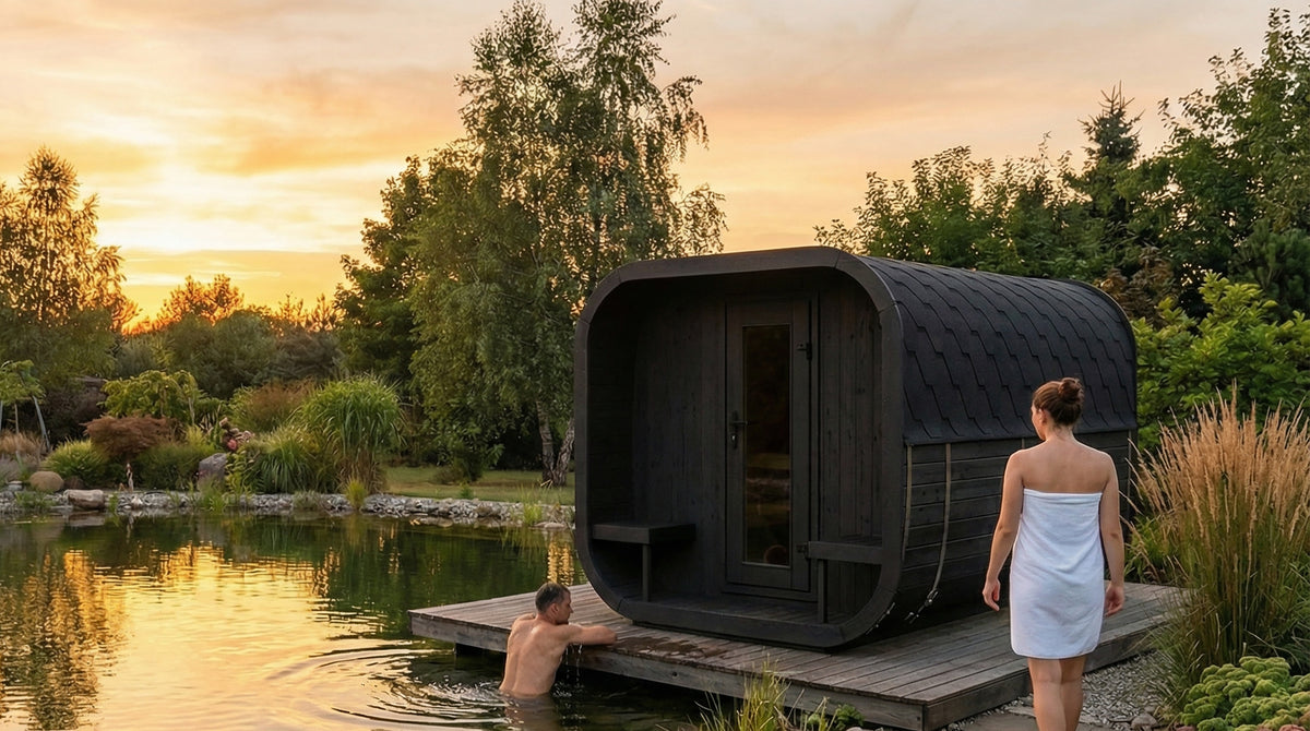 SaunaLife Sauna SaunaLife Model CL12GCP 8 Person Cube Series Luxury Outdoor Sauna Kit with Changeroom