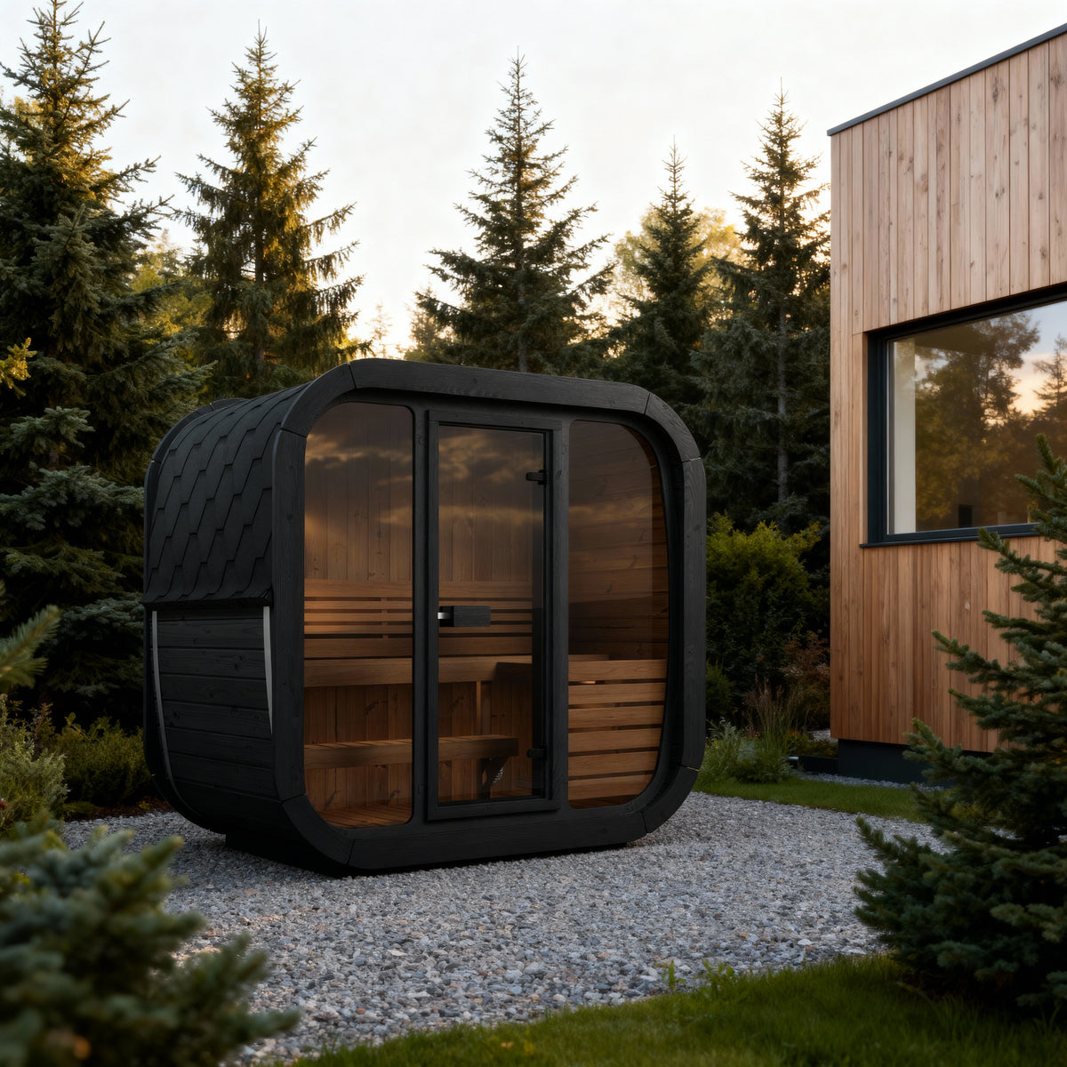 SaunaLife Sauna SaunaLife Model CL4G 3 Person Cube Series Outdoor Sauna Kit