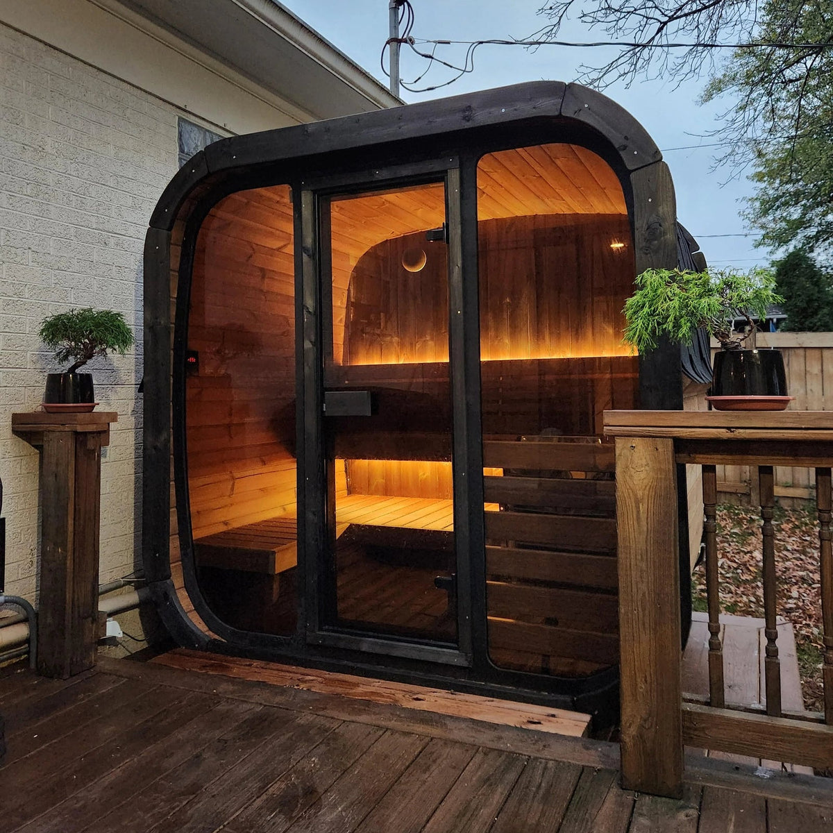 SaunaLife Sauna SaunaLife Model CL5G 4 Person Cube Series Outdoor Sauna Kit