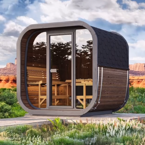 SaunaLife Sauna SaunaLife Model CL7G 6 Person Cube Series Outdoor Sauna Kit